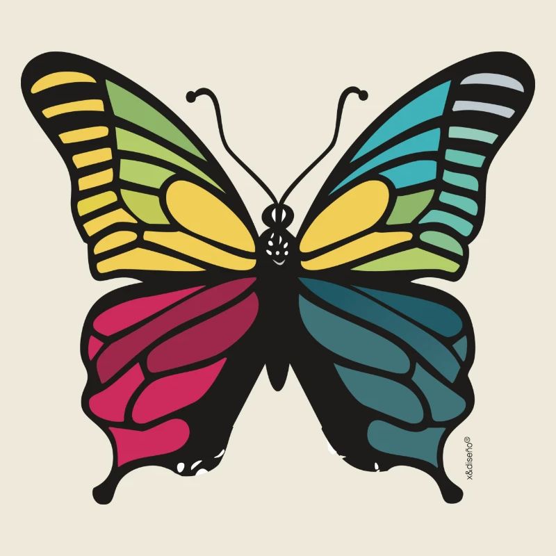 Papillon arc-en-ciel vibrant