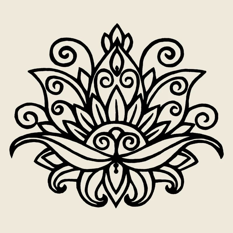 Mandala lotus noir