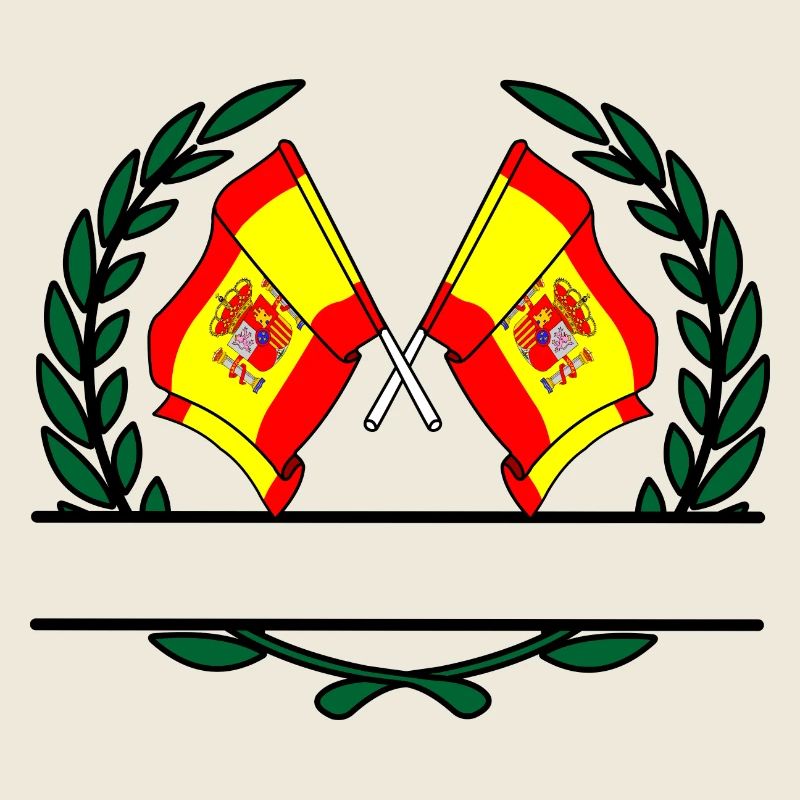 Drapeaux Espagne bannière couronne de laurier