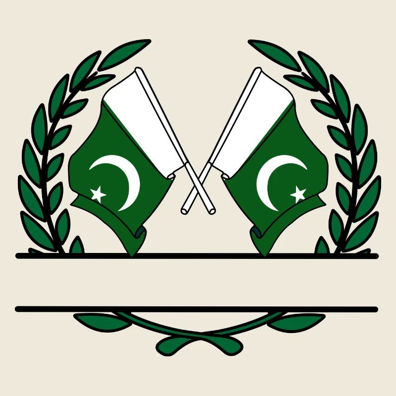 Drapeaux Pakistan bannière couronne de laurier