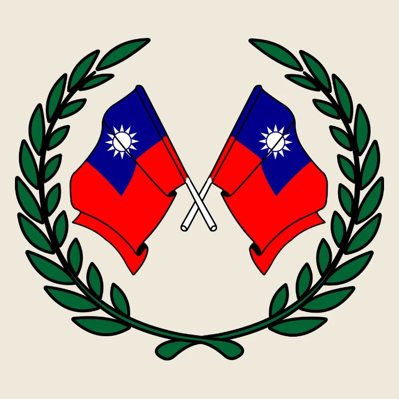 Drapeaux de Taiwan en couronne de laurier