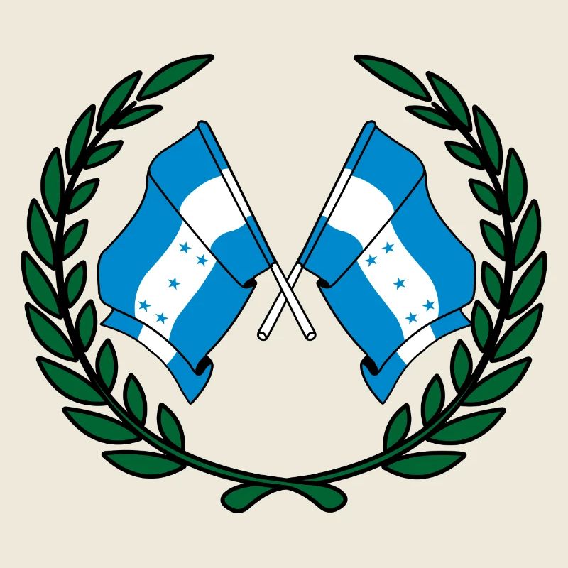Drapeaux Honduras en couronne de laurier
