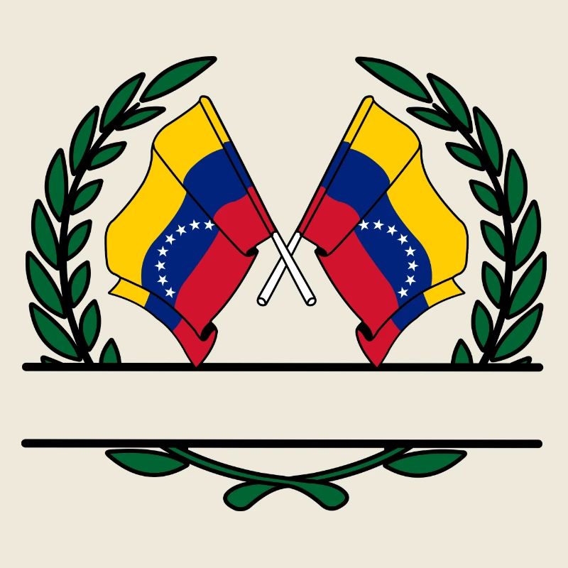 Drapeaux Venezuela bannière couronne de laurier