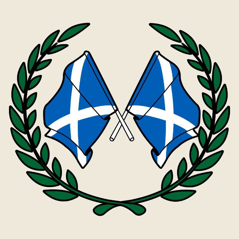 Flaggen Schottland im Lorbeerkranz