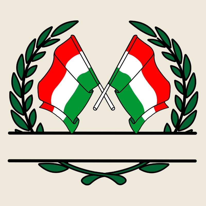Fahnen Ungarn Lorbeerkranz Banner