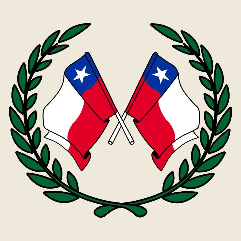 Fahnen Chile im Lorbeerkranz