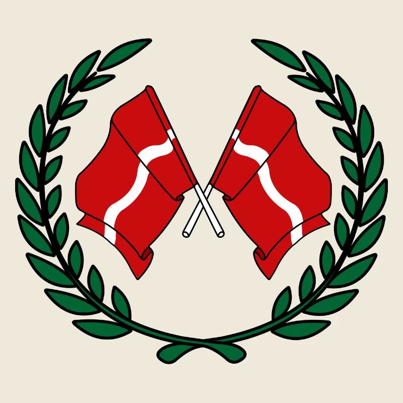 Flaggen Lettland im Lorbeerkranz