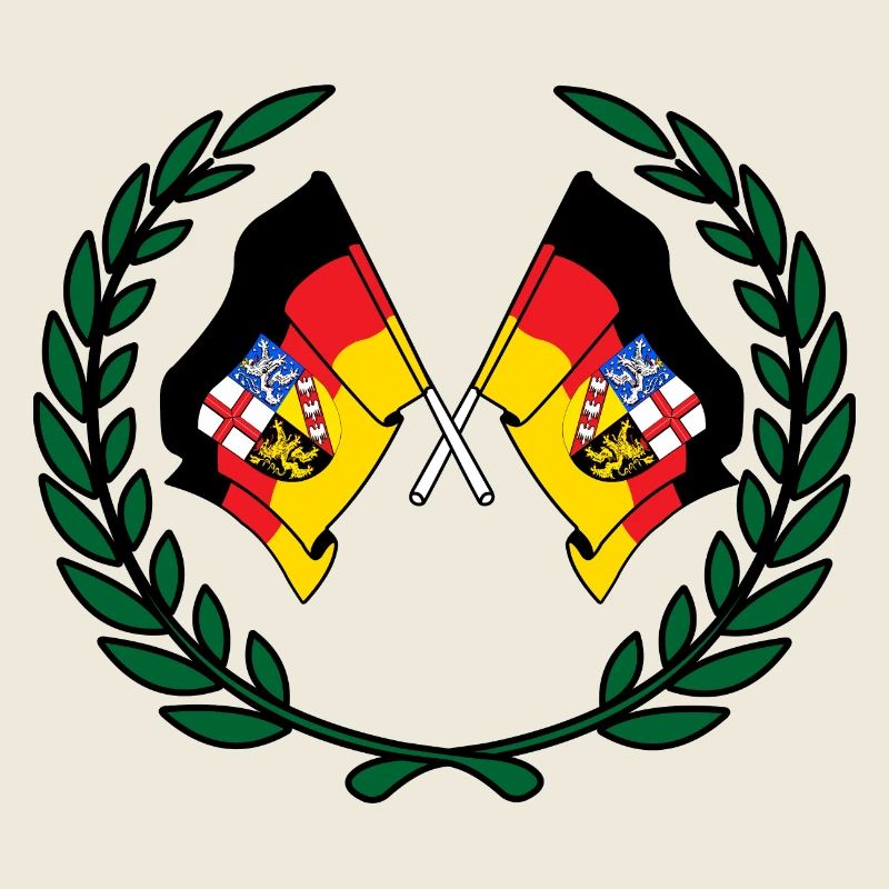 Flags Saarland laurel wreath