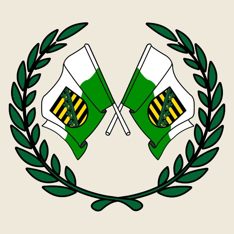 Drapeaux Couronne de laurier de Saxe