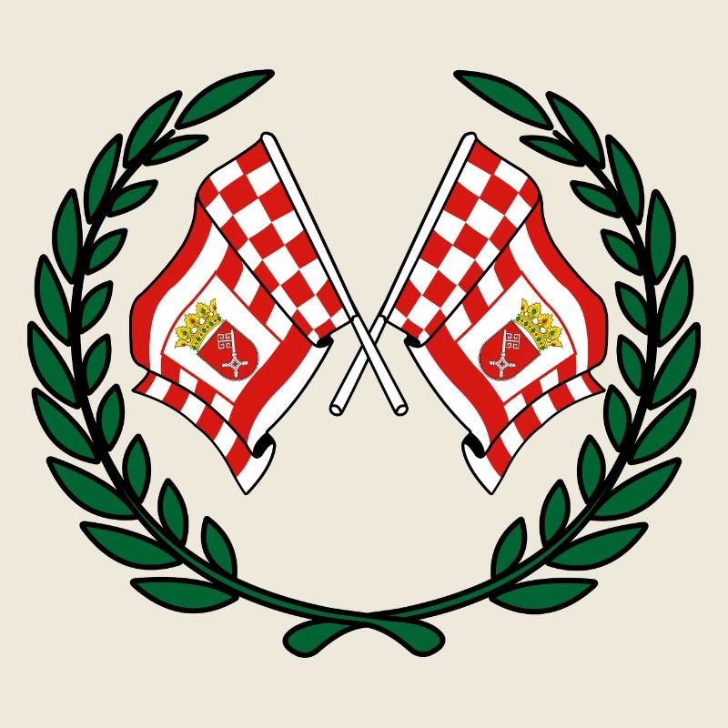 Flags Bremen laurel wreath