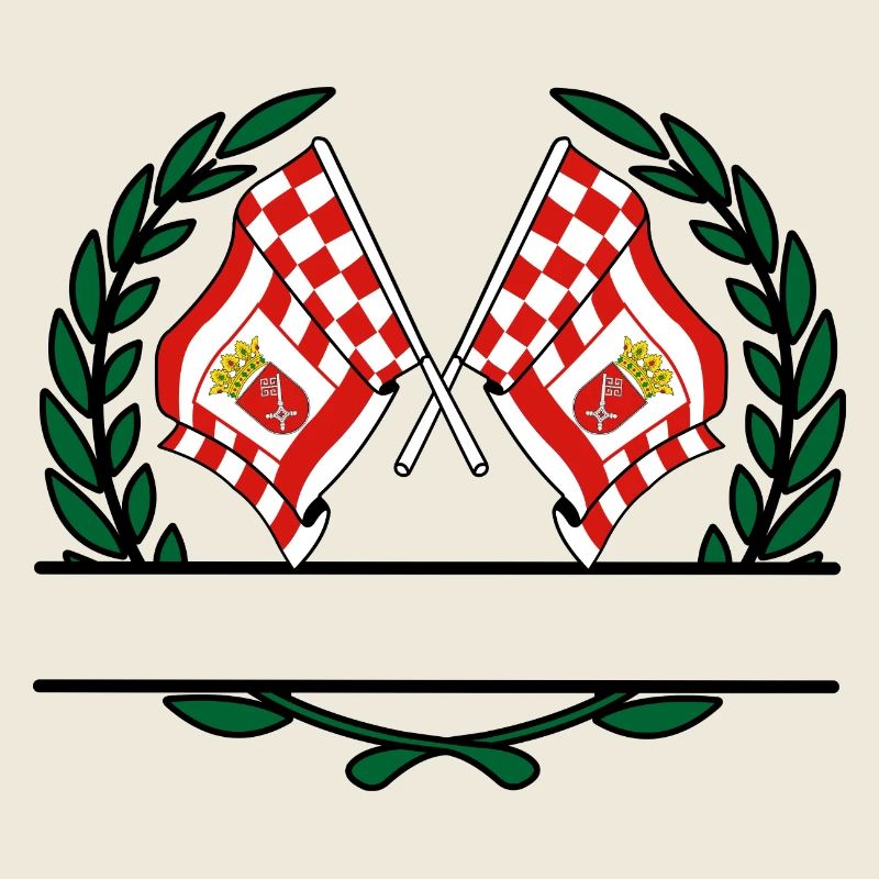 Drapeaux Brême couronne de laurier bannière