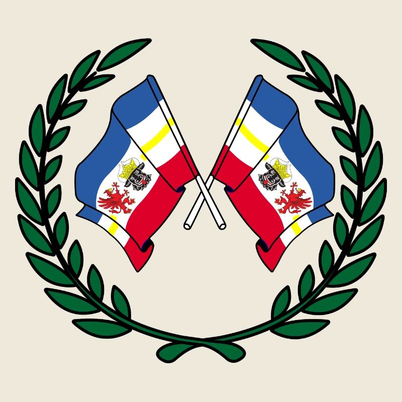 Drapeaux Mecklembourg, Poméranie-Occidentale, couronne de laurier