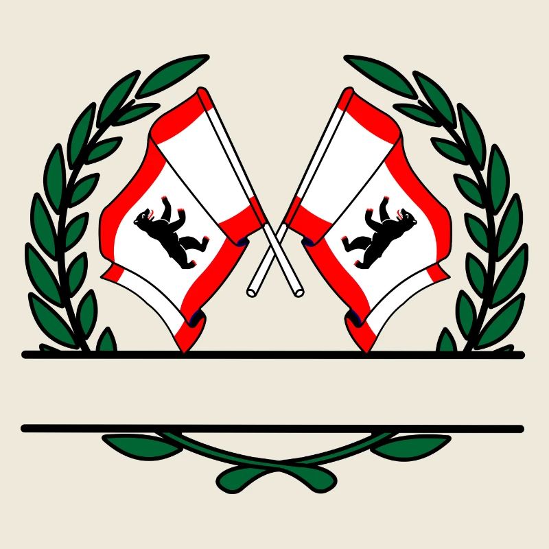 Flags Berlin laurel wreath banner