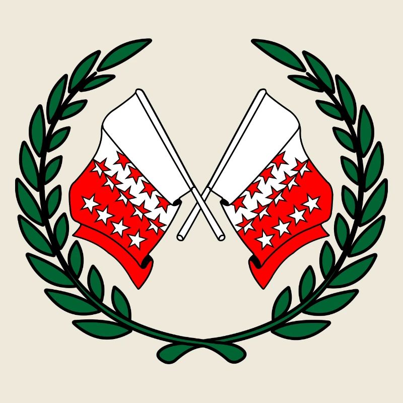 Drapeaux de la Province du Valais, Suisse, couronne de laurier