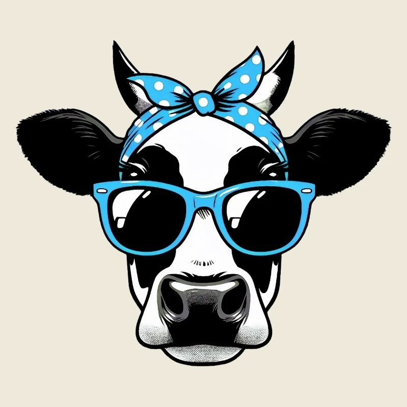 Vache avec lunettes de soleil
