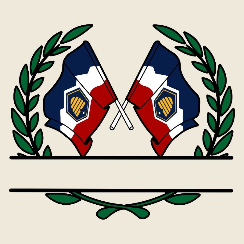 Flags USA Utah laurel wreath banner