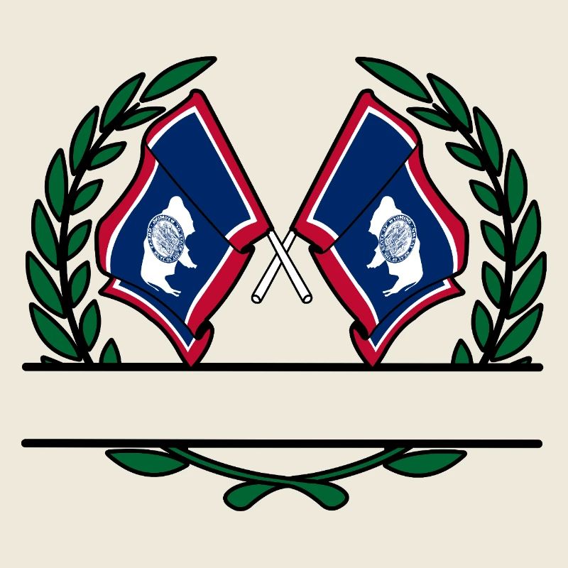Fahnen USA Wyoming Lorbeerkranz Banner