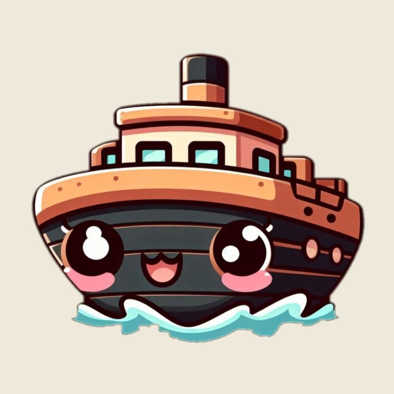 Fröhliches Schiff mit Augen