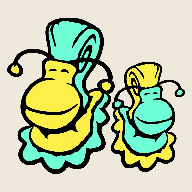 2 snail shell snails child dad mom family