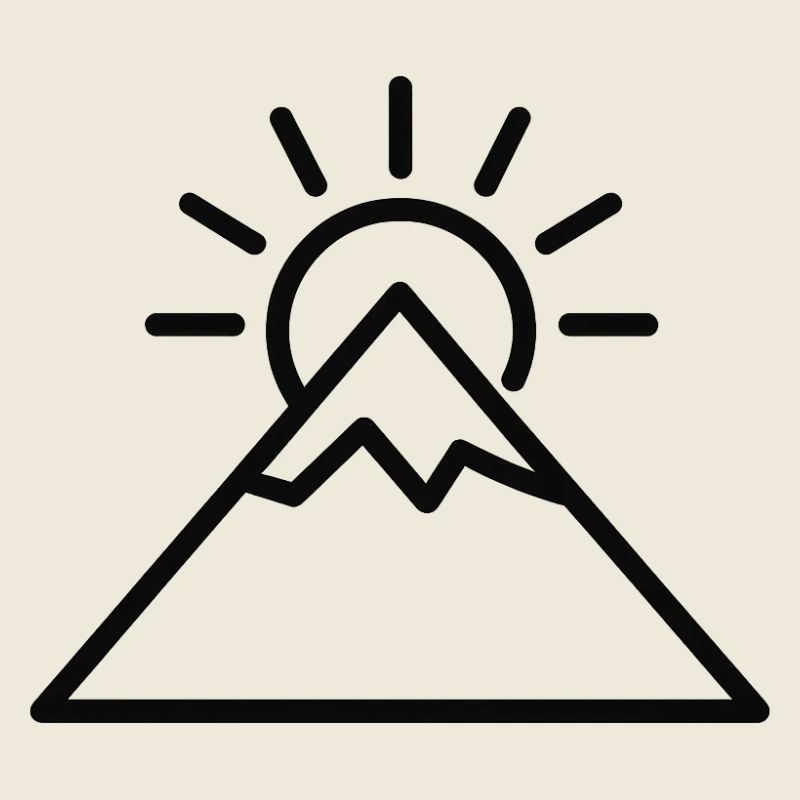 Sunrise over mountain line