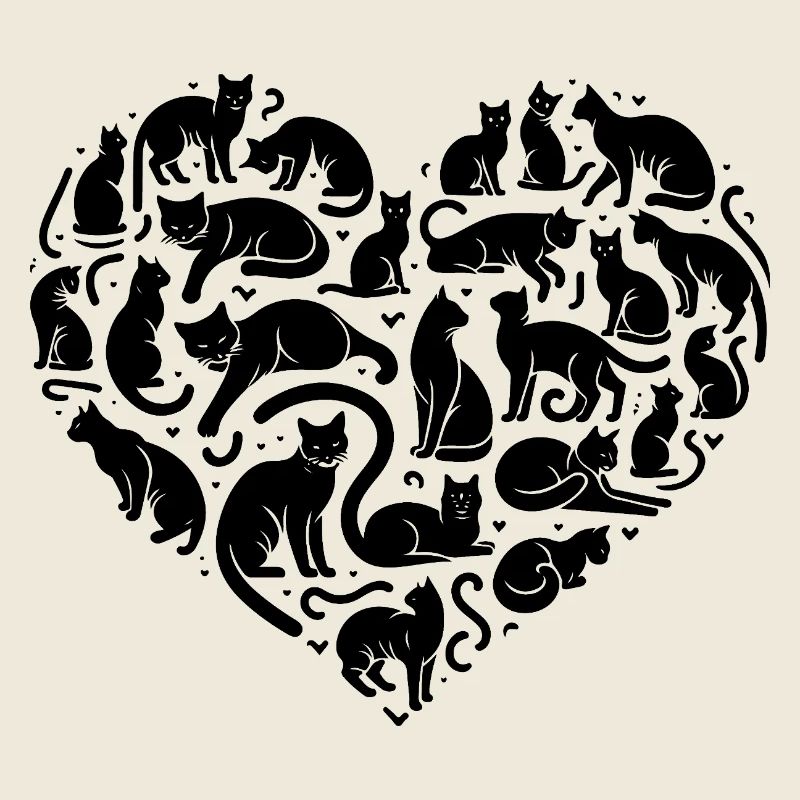 Katzen Form Liebe Herz 