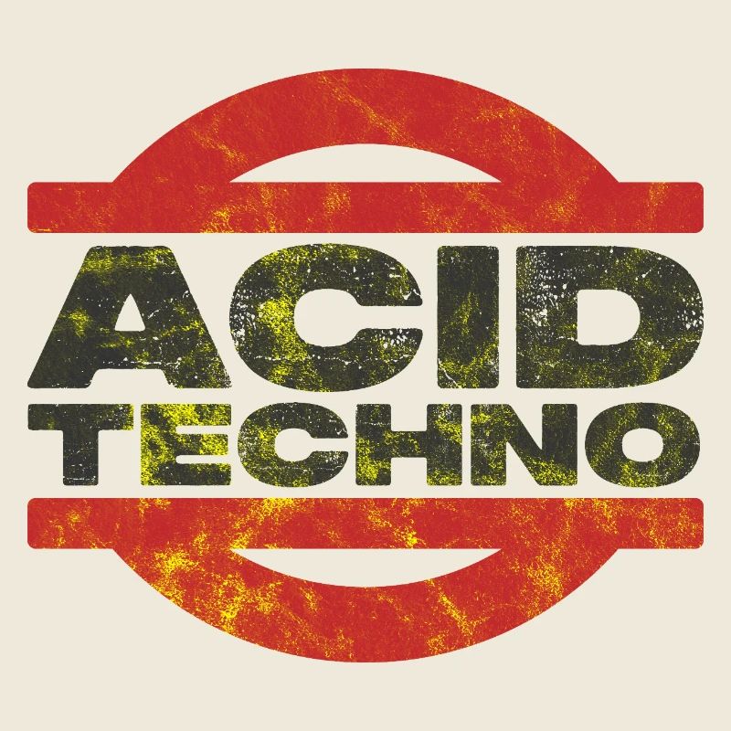 T-shirt à logo techno acide en détresse