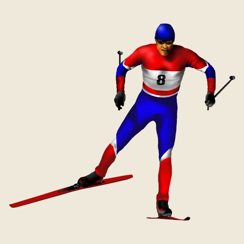 Skiers Red Blue White – Dynamic Style
