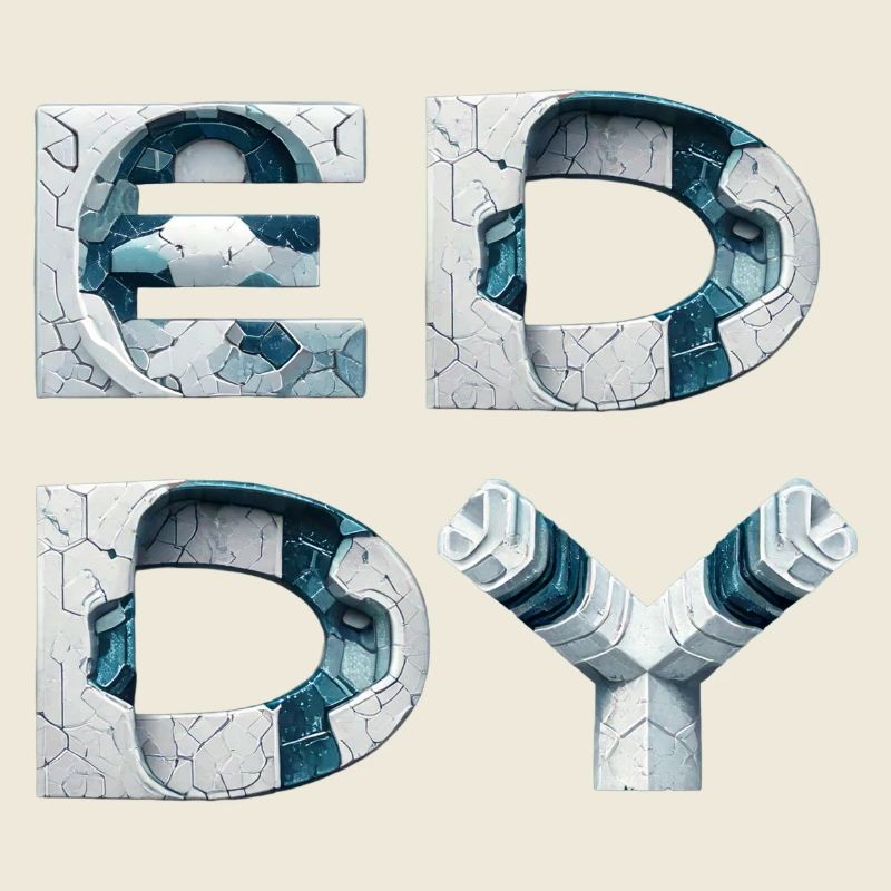 Eddy Cracked Glyphs