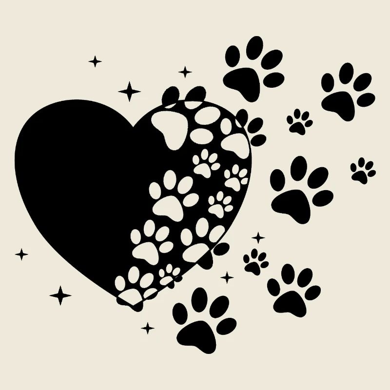 Pawprint Trail on Black