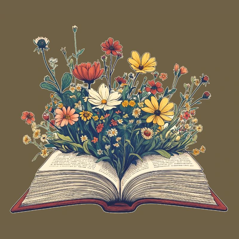 Buch mit Blumen
