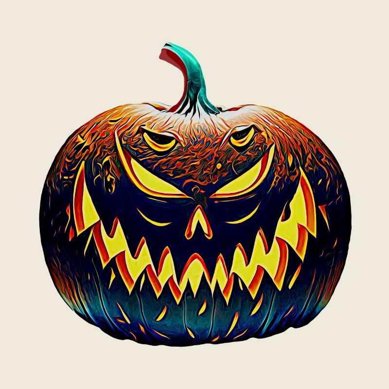 Neon Halloween Pumpkin Shadow