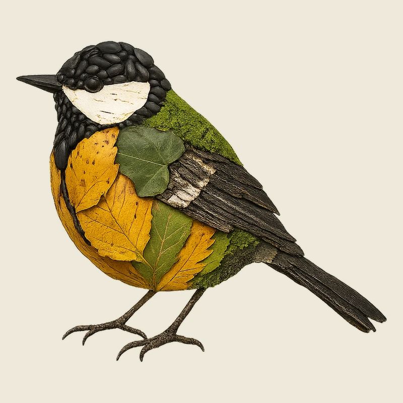 Kohlmeise Illustration im Naturdesign