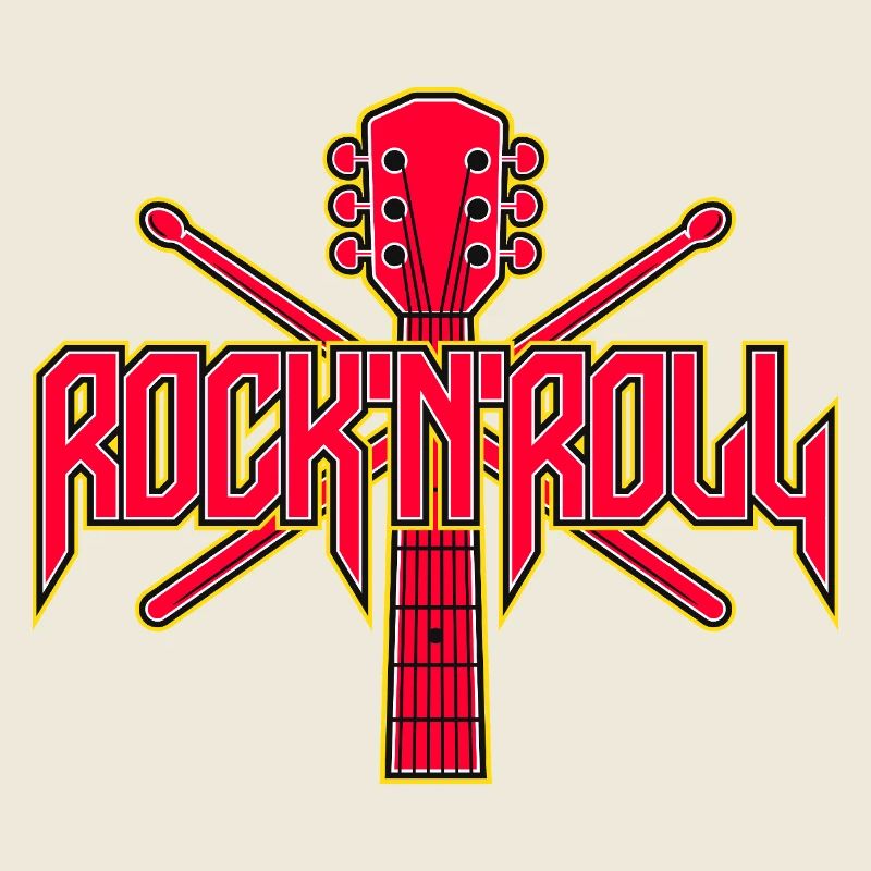 RocknRoll Guitar and Drumsticks Crest