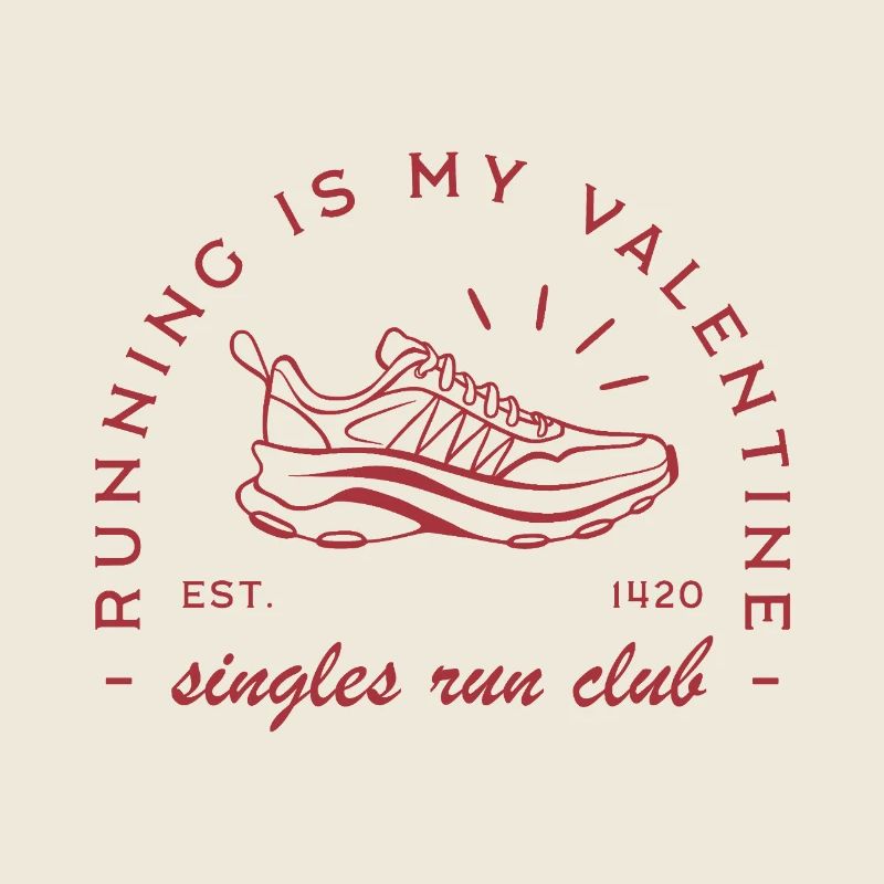 La course est mon club de course drôle pour célibataires de la Saint-Valentin