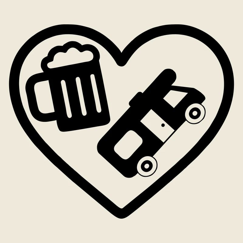 Heart Beer Camper Humor