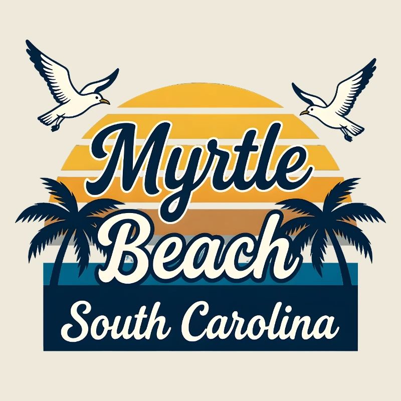 Vacances rétro au coucher de soleil à Myrtle Beach, en Caroline du Sud
