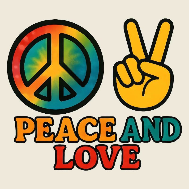 Peace and Love Tie Dye Symbol