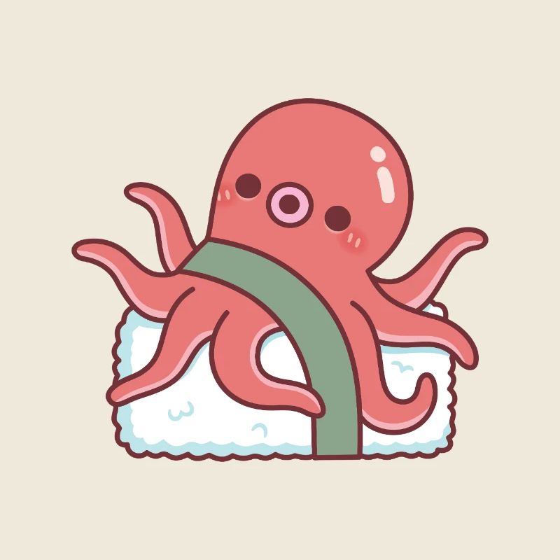 Sushi pieuvre mignon, drôle