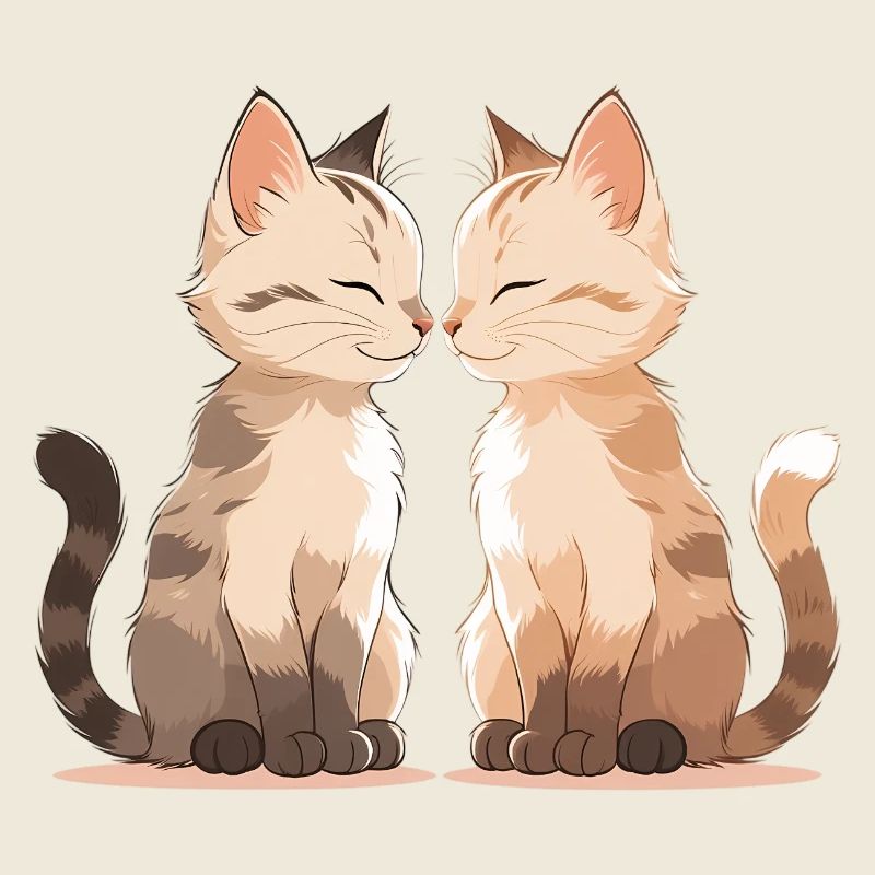 Cat Kiss Togetherness