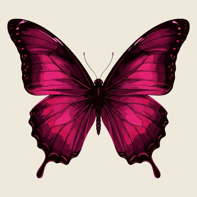 Magenta Butterfly on Black