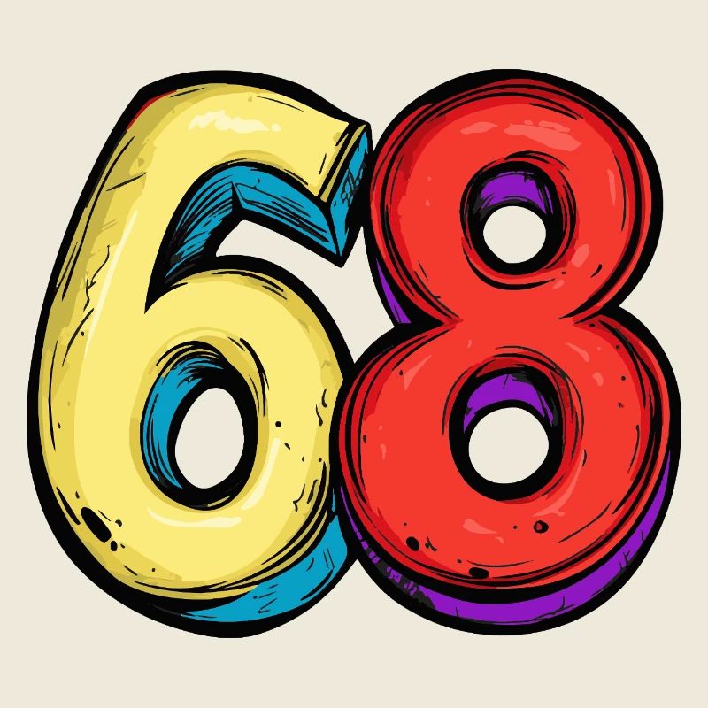 68 chiffres colorés