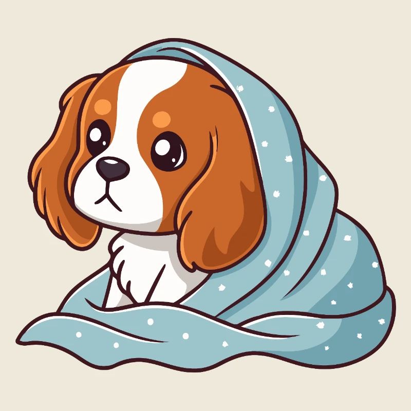 Beagle in Blau gewickelt