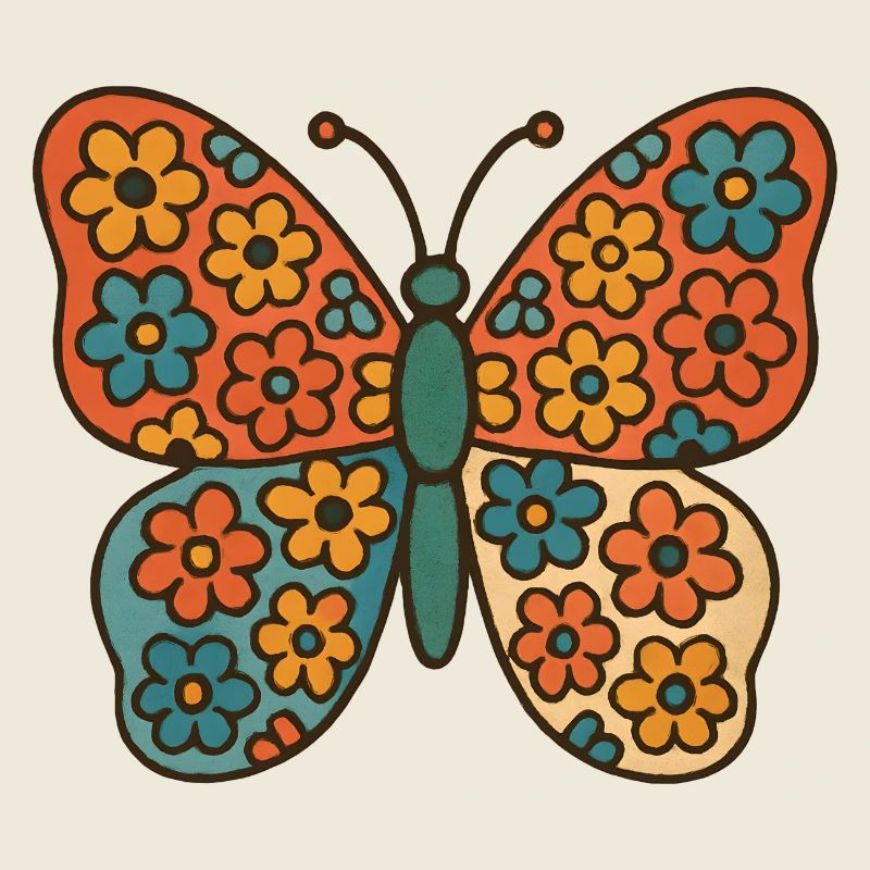 Butterfly with floral pattern