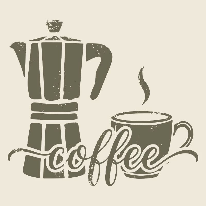 Cafetière et tasse de café