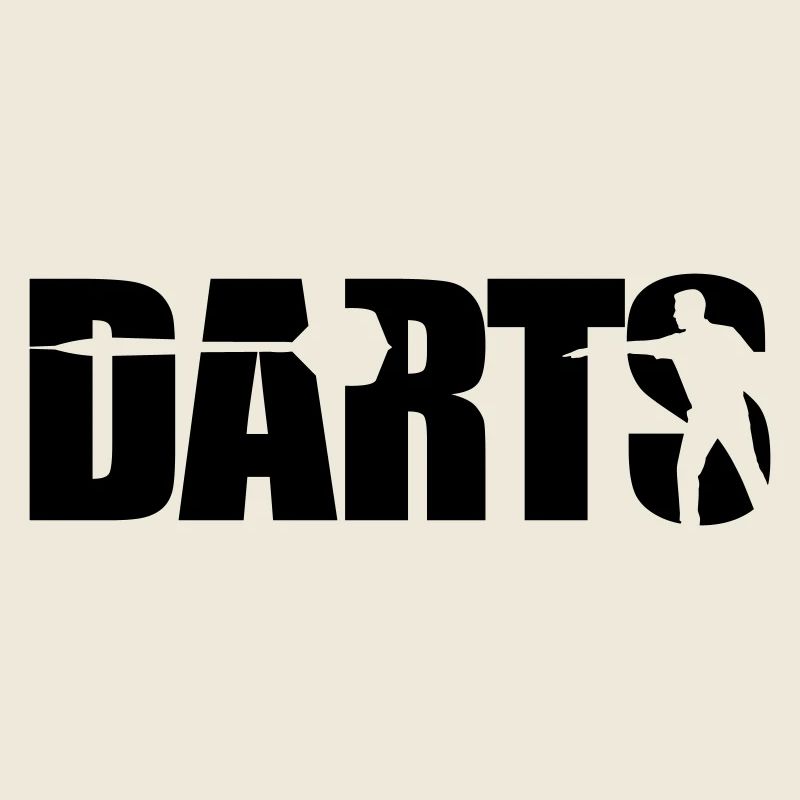 Darts Typography with Silhouette Professional Darts Player