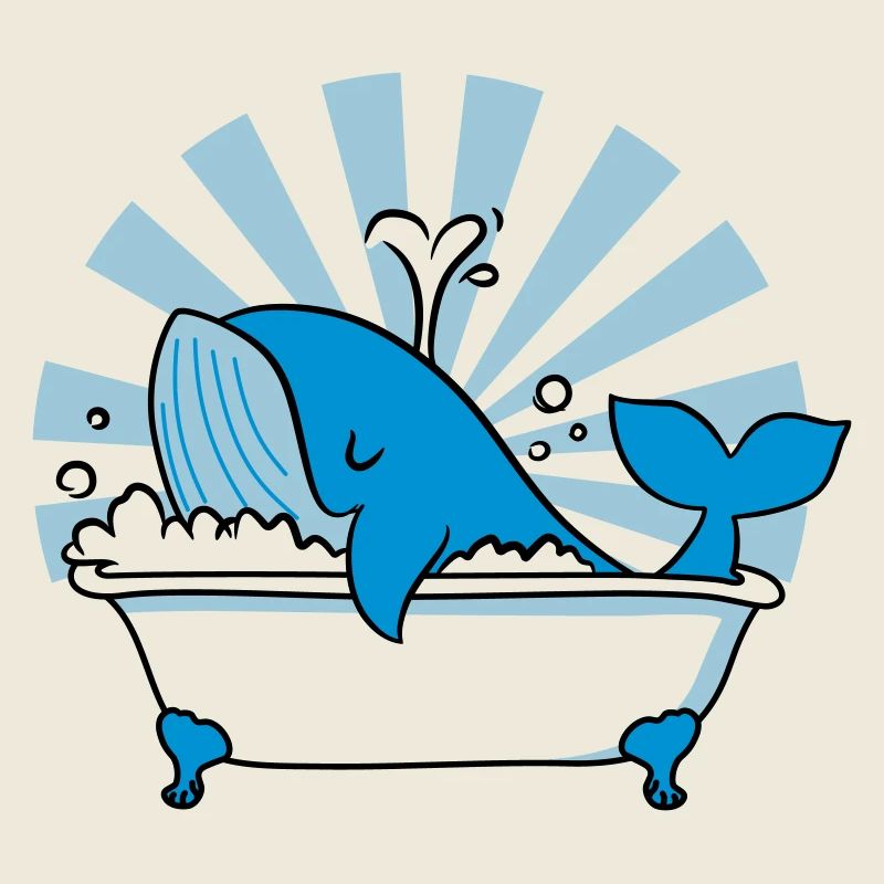 Whale in the Bathtub – Funny Ocean Design