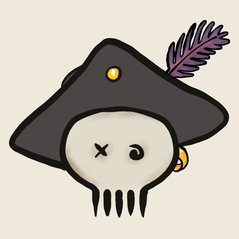 Piraten Schädel mit Federhut