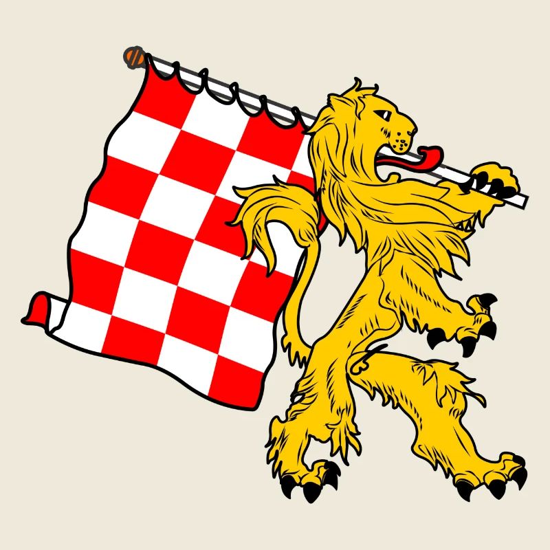Lion avec drapeau Brabant-Septentrional Drapeau brabançon