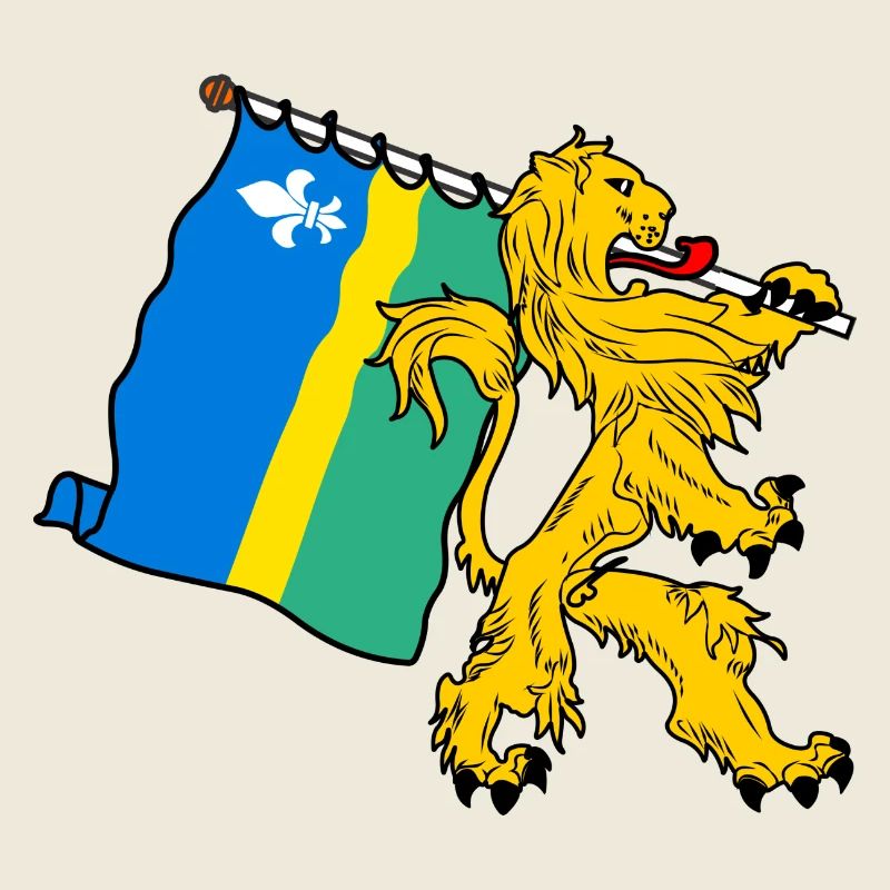 Lion avec drapeau Flevoland le drapeau