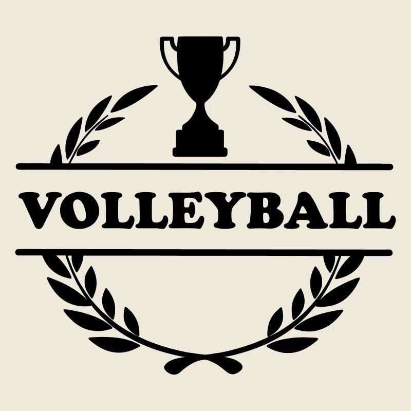 Lorbeerkranz mit Becher und Text 'Volleyball'